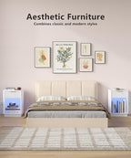 Akxomel Fluted Nightstand, Wooden Night Stand - Image 5