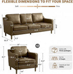 Kingfun Living Room Furniture Sets, 3 Seater Couch and 2 Armchair, Mid Century - Image 2