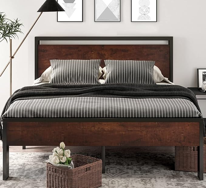 SHA CERLIN 14 Inch Full Size Metal Platform Bed Frame - Image 3