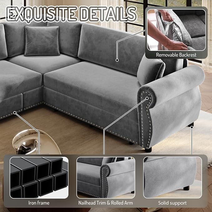 88.2" Sectional Sleeper Sofa - Image 6