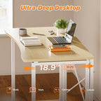 Huuger Folding Desk for Small Spaces, 39.3 Inch Foldable Computer Table - Image 4