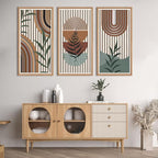 IARTTOP Framed Boho Mid-century Modern Wood Wall Art 16x32 Inch Large Bohemian - Image 8