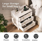 JOINICE White Night Stand with Charging Station, Modern Nightstand with 3 - Image 5