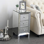 Mirrored End Table Modern Small Sofa Corner Table by HEPMIMZHU
