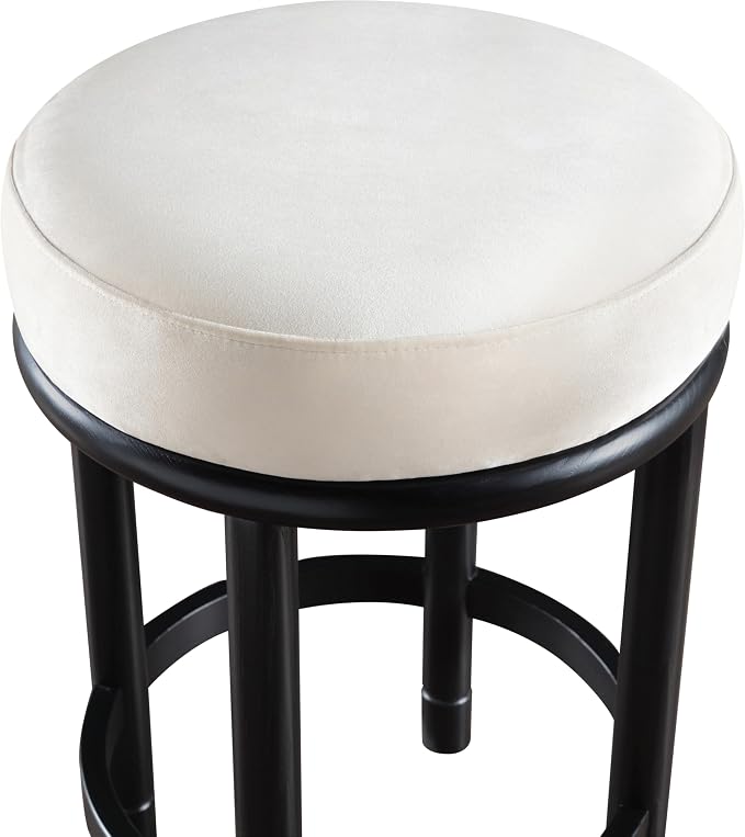 Meridian Furniture 977Cream-C Monette Collection Art Deco Counter Stool - Image 5