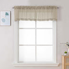 Chyhomenyc Taupe Sheer Valance for Windows, 2 Pack | Light Filtering Voile Soft by Chyhomenyc