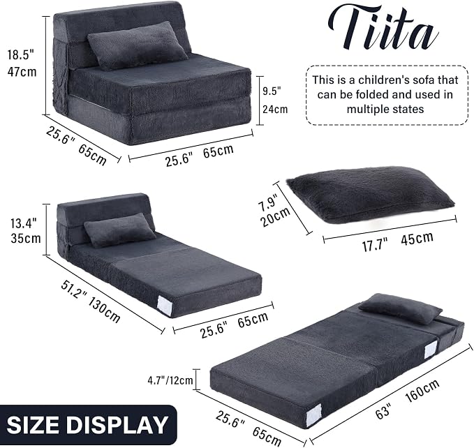 Tiita Convertible Folding Kids Sofa Bed - Image 3