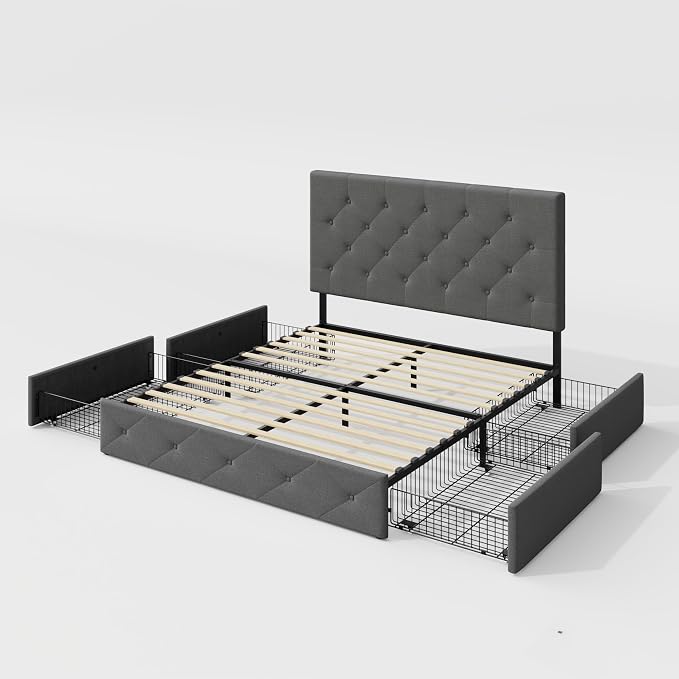 Allewie Upholstered Queen Size Platform Bed Frame - Image 9