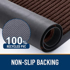OLANLY 2-Pack Front Door Mats 29.5x17, Waterproof Heavy-Duty Doormats | Brown - Image 3