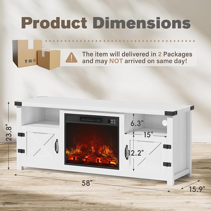 JUMMICO Fireplace TV Stand - Image 7
