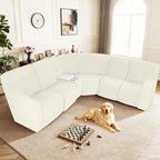 ALIECOM 100% Waterproof Recliner Sectional Couch Covers L Shape Stretch Corner - Image 2