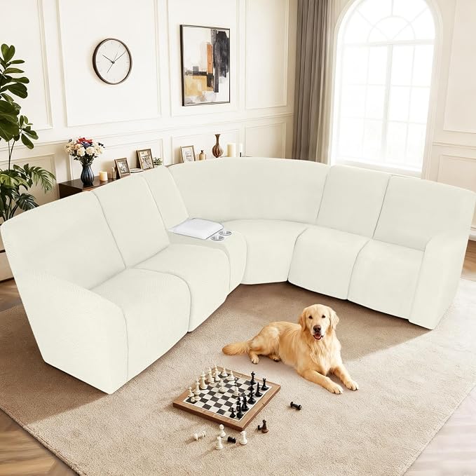 ALIECOM 100% Waterproof Recliner Sectional Couch Covers L Shape Stretch Corner - Image 2