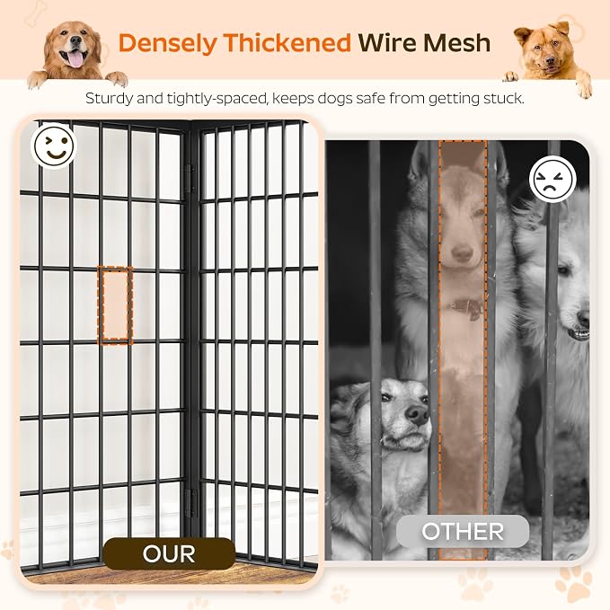 YATINEY Foldable Dog Crate Furniture, Dog Crate - Image 8