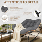 SUNCROWN Oversized Wicker Rocking Chair Indoor Outdoor, 450 LBS Heavy Duty - Image 7