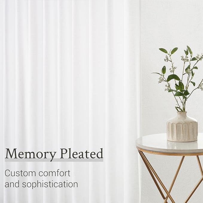 Topfinel 84 Inches Long Pinch Pleated Semi Sheer Curtains - Image 6