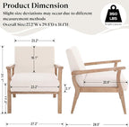 BESTANO Accent Chair Mid Century Modern Armchair, Linen Upholstered Living Room - Image 2