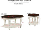 Solid Wood Coffee Table Set for Living Room, Coffee Table & 2 End Side Table - Image 2