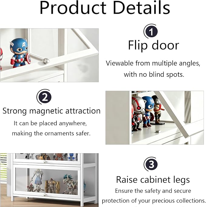 Display Cabinet with Acrylic Door, 5-Tier Curio Display Cabinet, Display Case - Image 3