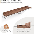 Fun Memories Picture Ledge Shelves Set of 2, 36 Inch Rustic Wall Mounted - Image 2