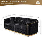 DAMAIFROM Luxury Velvet Couch Set Black and Gold Sofa, Mid Century Modern - Image 2