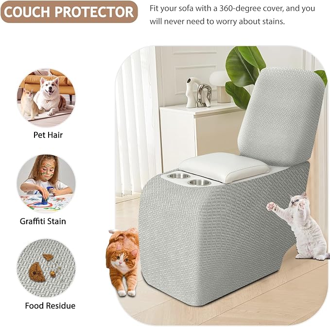 ALIECOM Recliner Sectional Couch Covers L Shape Stretch Corner Reclining - Image 5