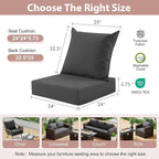 Outdoor Deep Seat Cushion Set, 24x24 Inch Water-Resistant & Fade-Resistant - Image 2