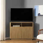 mopio Brooklyn Corner Storage Cabinet, Mid Century Modern Buffet, Entertainment - Image 6