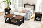 ChooChoo Black Coffee Table, Rustic Vintage Table - Image 7