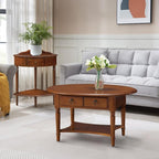 Coastal Solid Wood Corner Wedge Table - Image 2