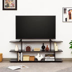 Bamboo TV Stand for TVs up to 65", 3 Tier Accent Entertainment Center - Image 3