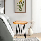 Greenage Cedar Roots Live Edge Side Table 12" x 13.5" x 17.4" Height Natural - Image 9