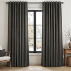 95 Inch Long Gray Blackout Curtains by Topfinel