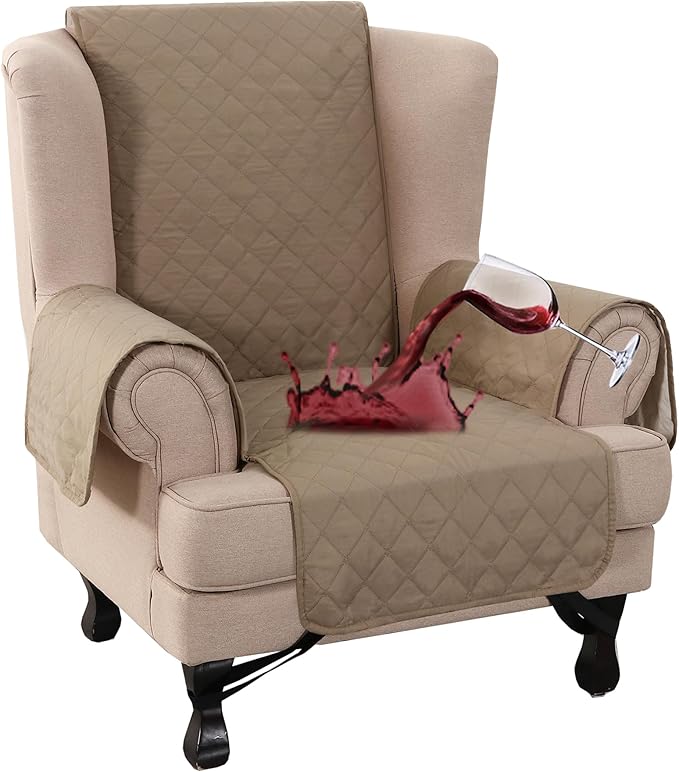 Turquoize 100% Waterproof Wing Chair Cover Wing Armchair Slipcovers Chair Couch by Turquoize