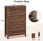 YOMILUVE Shoe Cabinet Storage for Entryway, Fluted Shoe Cabinet - Image 2