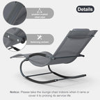 Outdoor Lounge Chair with Pillow, Pool Chaise Lounge Chair Set of 2 - Image 5