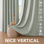 H.VERSAILTEX Linen Blackout Curtains 45 Inches Long 100% Absolutely Blackout - Image 7