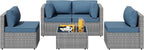 SUNLEI 5 Piece Patio Furniture Sets, Low Back All-Weather Rattan Sectional Sofa - Image 6
