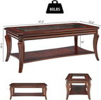 LEEMTORIG Vintage Glass Top Coffee Table - Image 2