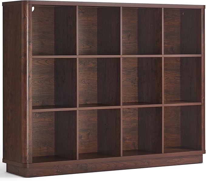 Joaxswe 12 Cube Storage Organizer, Wood Floor Standing 3-Tier Cubby Bookcase by Joaxswe