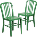 Flash Furniture Gael Commercial Grade 2 Pack Green Metal Indoor-Outdoor Chair by FlashFurniture