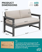SERWALL Gray HDPE Outdoor Loveseat - Image 5