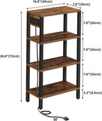 TUTOTAK Narrow Side Table with Charging Station, Small End Table with USB Ports - Image 3