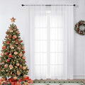 White Sheer Curtains 78 inches Long 2 Panels Set, Sheer White Curtains by OWENIE