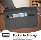 Easy-Going Reversible Couch Cover, Oversized Recliner, Darkgray/Beige | Machine - Image 3