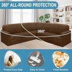 HDCAXKJ Corner Sectional Couch Covers Velvet Stretch L Shape Sofa Cover Soft - Image 5