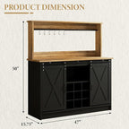 4ever2buy Farmhouse Coffee Bar Cabinet - Image 2