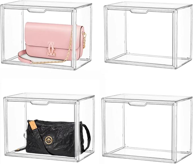 Clear Stackable Plastic Storage Bins by LXLXXL