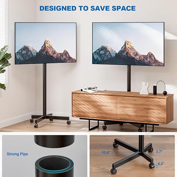 Mobile TV Cart Rolling TV Stand - Image 4