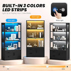 VersionTECH. Glass Display Cabinet, 4-Tier Curio Cabinet - Image 3