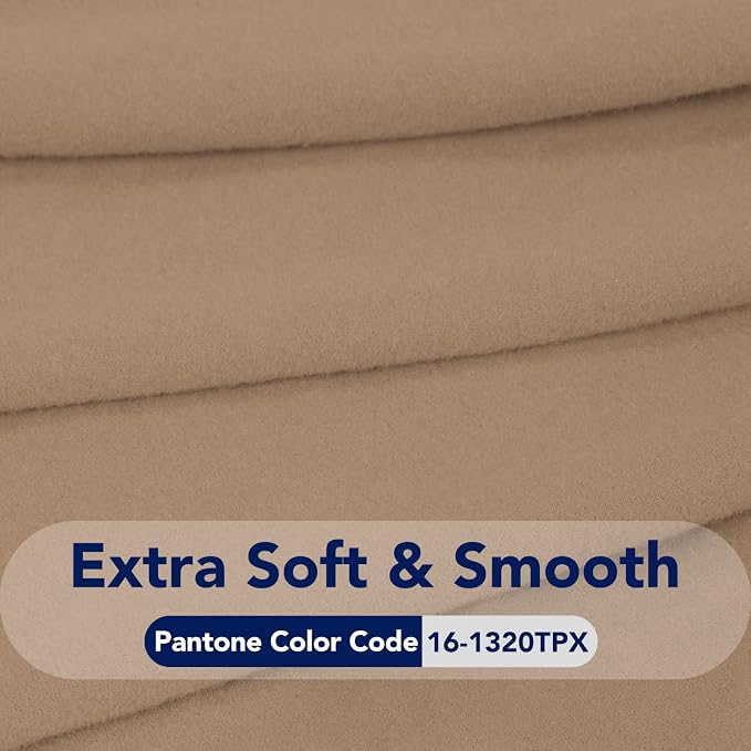 PureFit Stretch Oversized Couch Covers Fleece Sofa Slipcovers Camel | 1-Piece - Image 5
